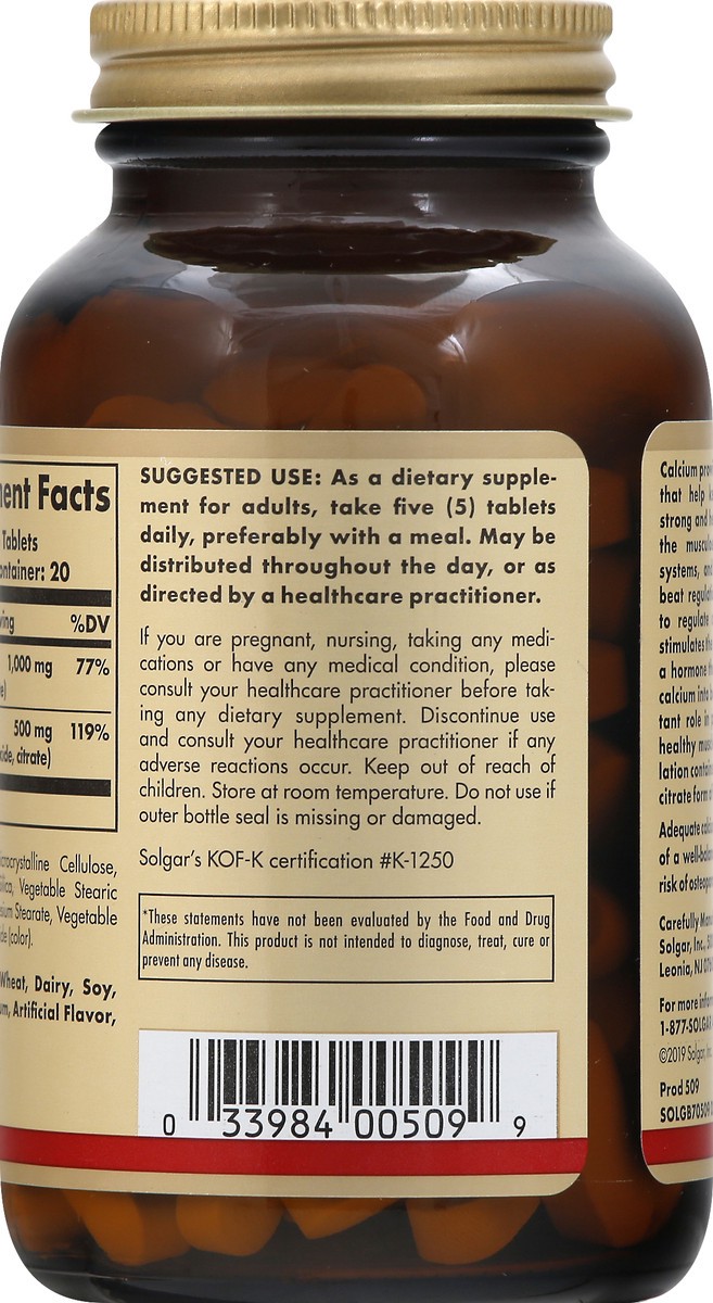 slide 3 of 7, Solgar Calcium Magnesium Citrate Tablets, 100 ct