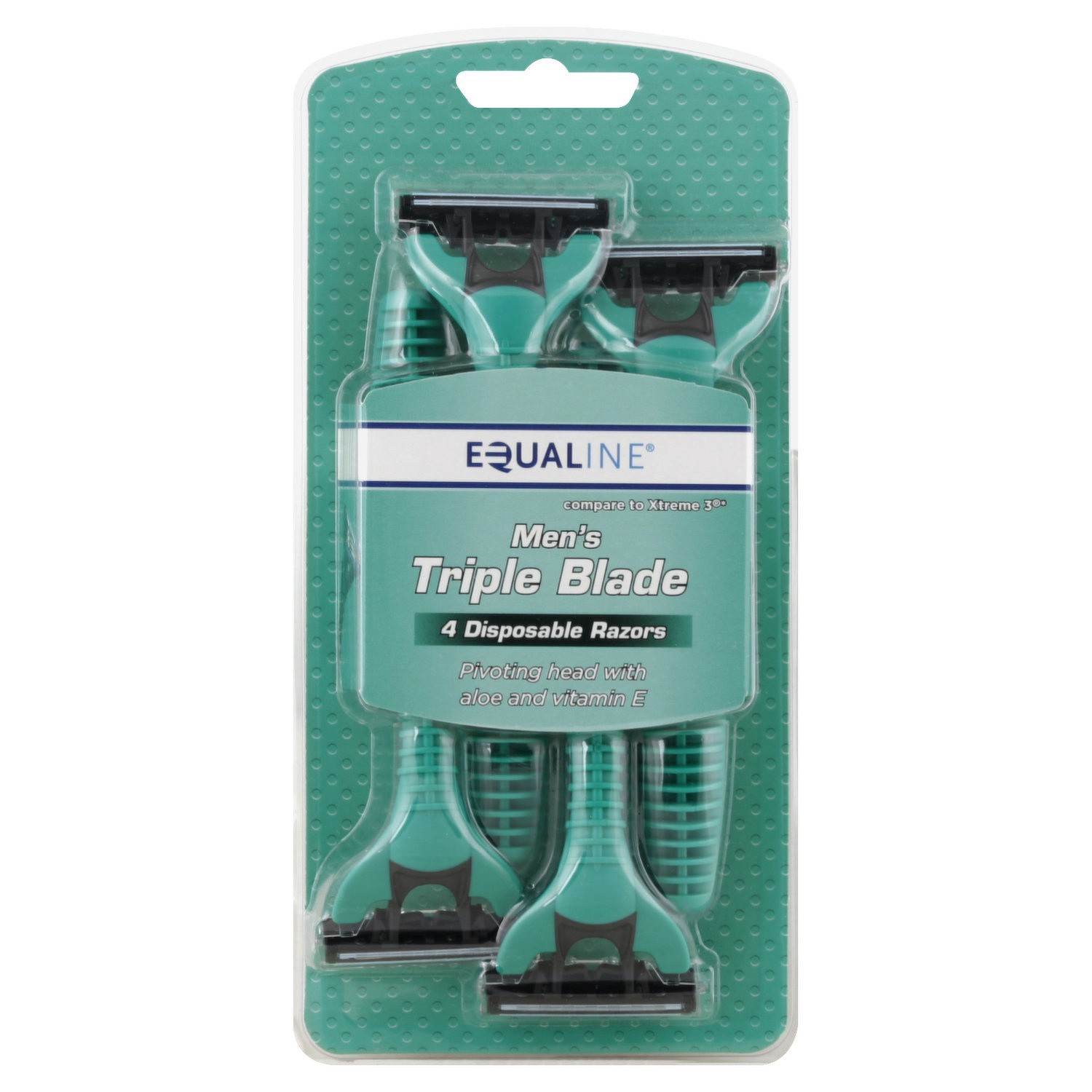 slide 1 of 1, Equaline Men's Triple Blade Pivoting Disposable Razors, 4 ct