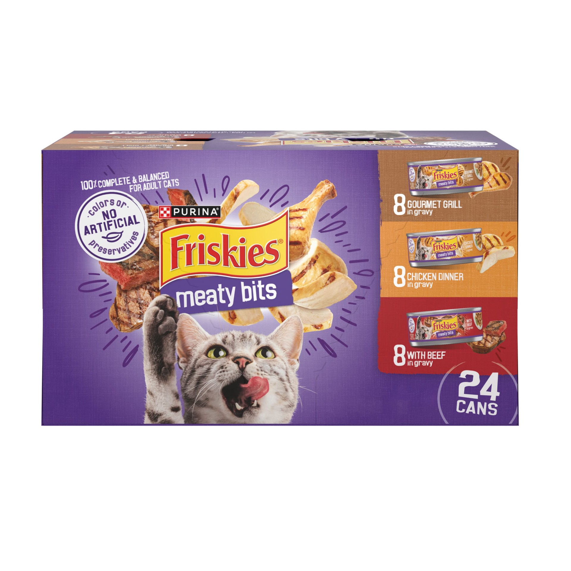 slide 1 of 7, Friskies Purina Friskies Gravy Wet Cat Food Variety Pack, Meaty Bits, 8.25 lb