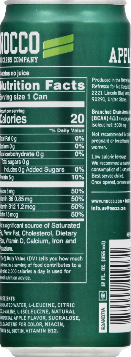 slide 10 of 12, Nocco Sugar Free Apple Carbonated Beverage 12 oz, 12 oz