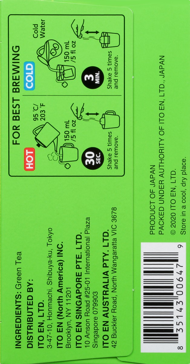 slide 7 of 11, Ito En Wrapped Tea Bags Green Tea - 20 ct, 20 ct