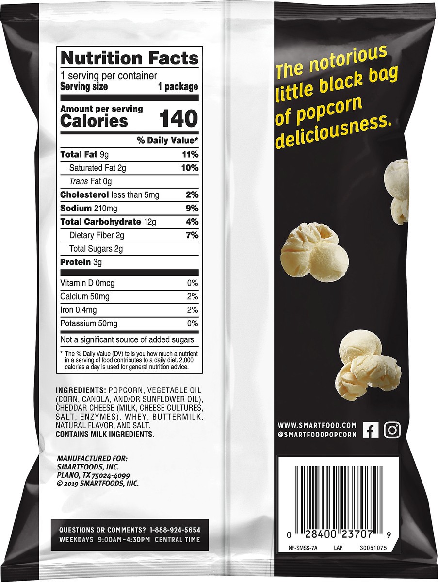 slide 3 of 7, Smartfood White Cheddar Popcorn 0.875 oz, 0.88 oz