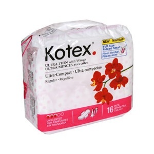 slide 1 of 1, Kotex Ultra Thin Pads Ultra Compact With Wings Regular Unscented, 16 ct