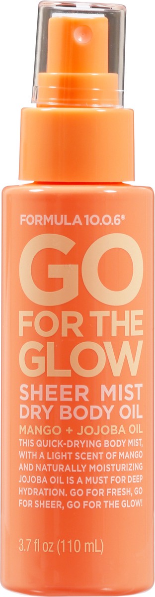 slide 1 of 12, Formula 10.0.6 Go For The Glow Sheer Mist Dry Body Oil, 3.7 fl oz