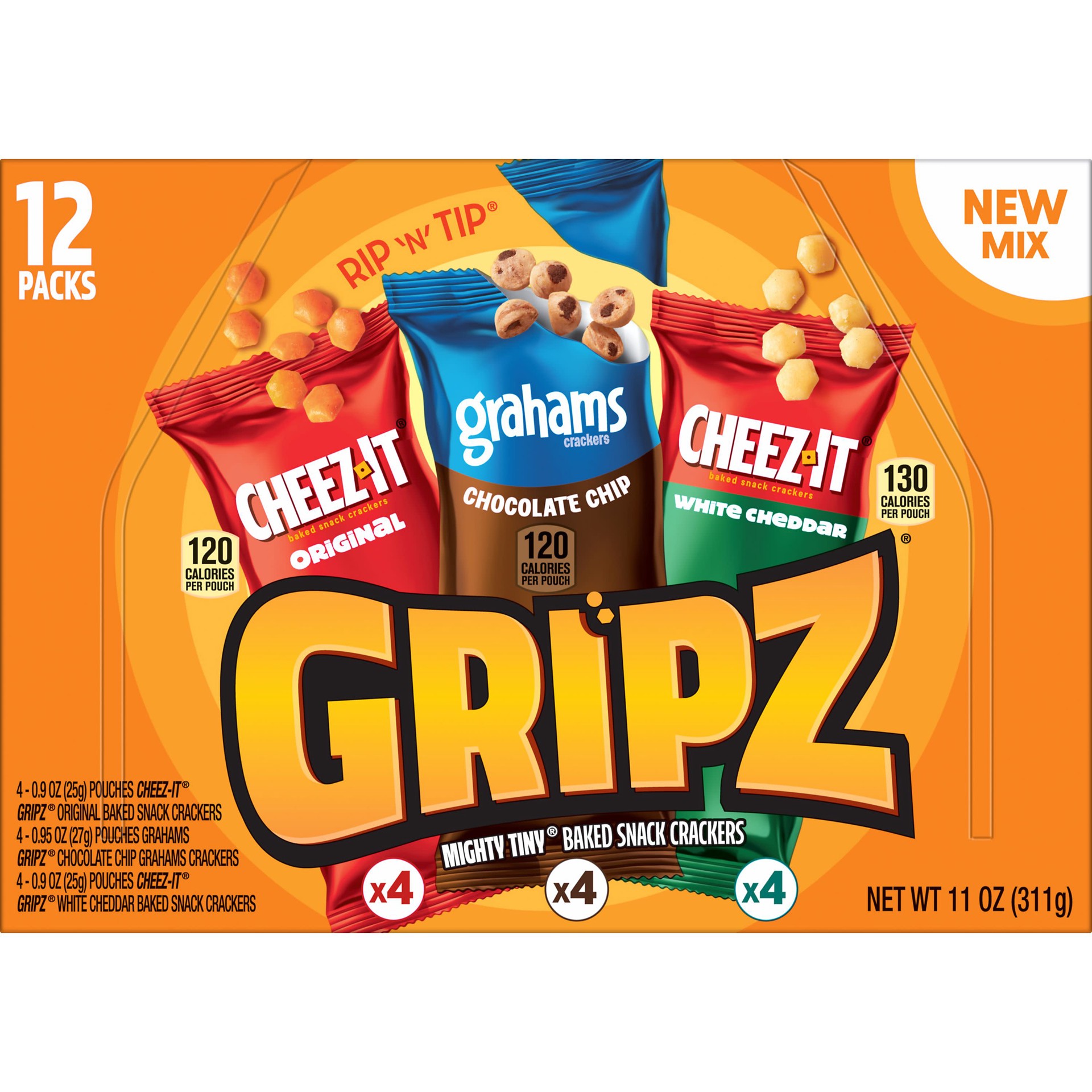 slide 4 of 7, Kelloggs Gripz 3 Flvs Crackers, 11 oz