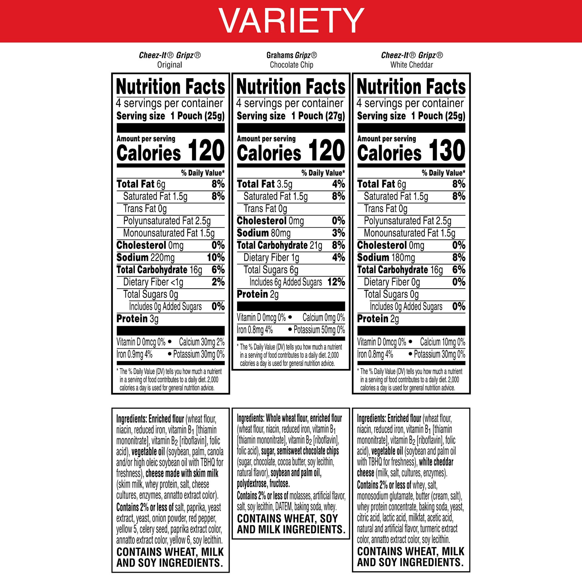 slide 5 of 7, Kelloggs Gripz 3 Flvs Crackers, 11 oz