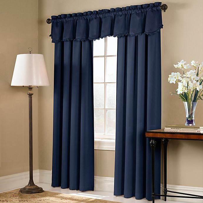 slide 2 of 2, Blackstone Rod Pocket Blackout Window Curtain Panel - Navy, 45 in