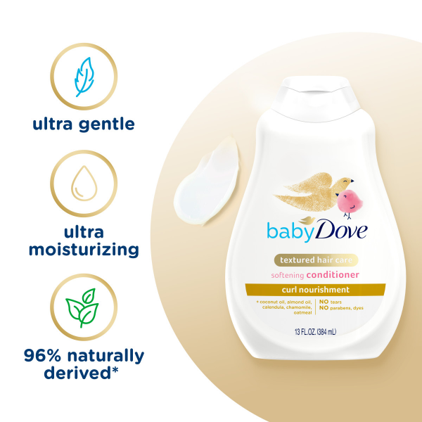slide 11 of 16, Baby Dove Textured Hair Care Baby Conditioner Curl Nourishment, 13 oz, curly hair, 13 fl oz