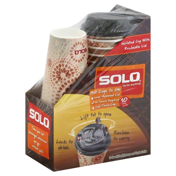 slide 1 of 1, Solo 16Oz Hot Cups & Lids Combo Pack, 10 ct