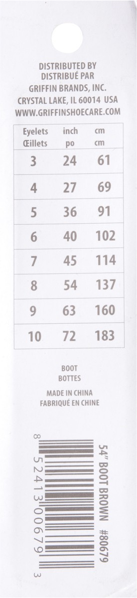 slide 5 of 11, Griffin Bros. Brown Boot 54 Inch Laces 1 Pair, 1 ct