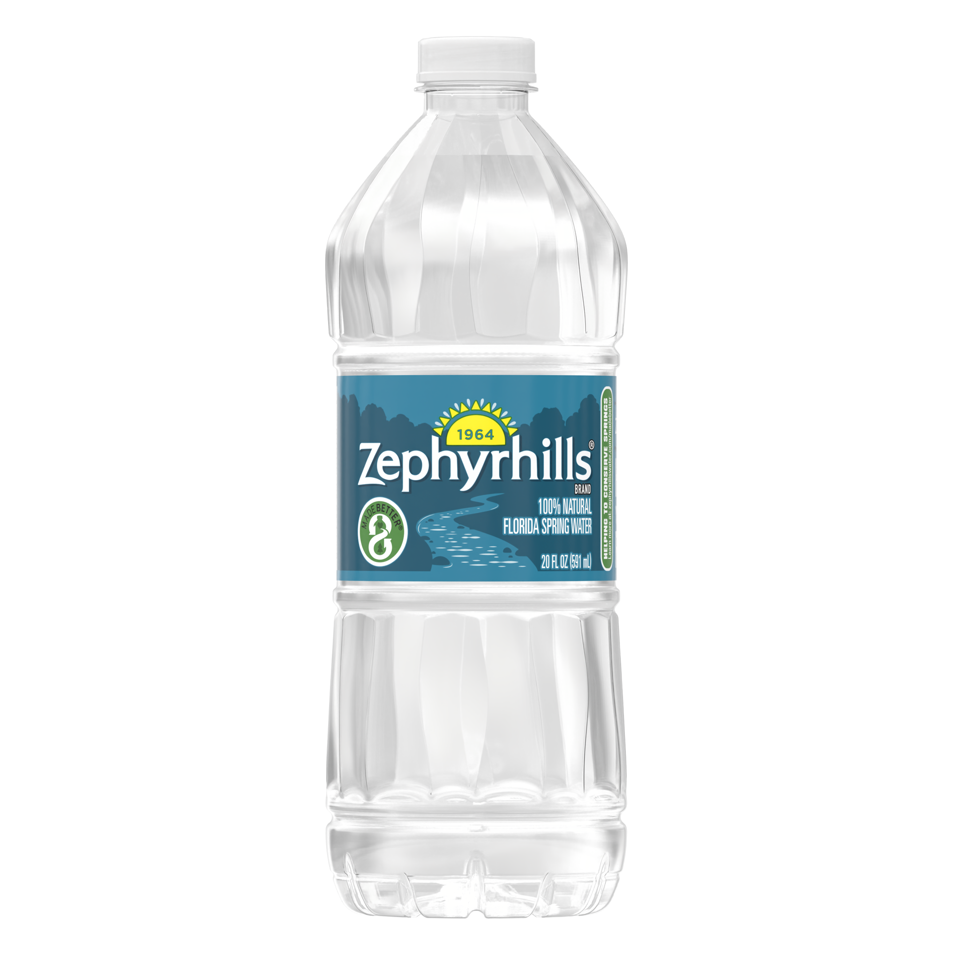 slide 1 of 4, ZEPHYRHILLS Brand 100% Natural Spring Water, 20-ounce plastic bottle, 20 oz