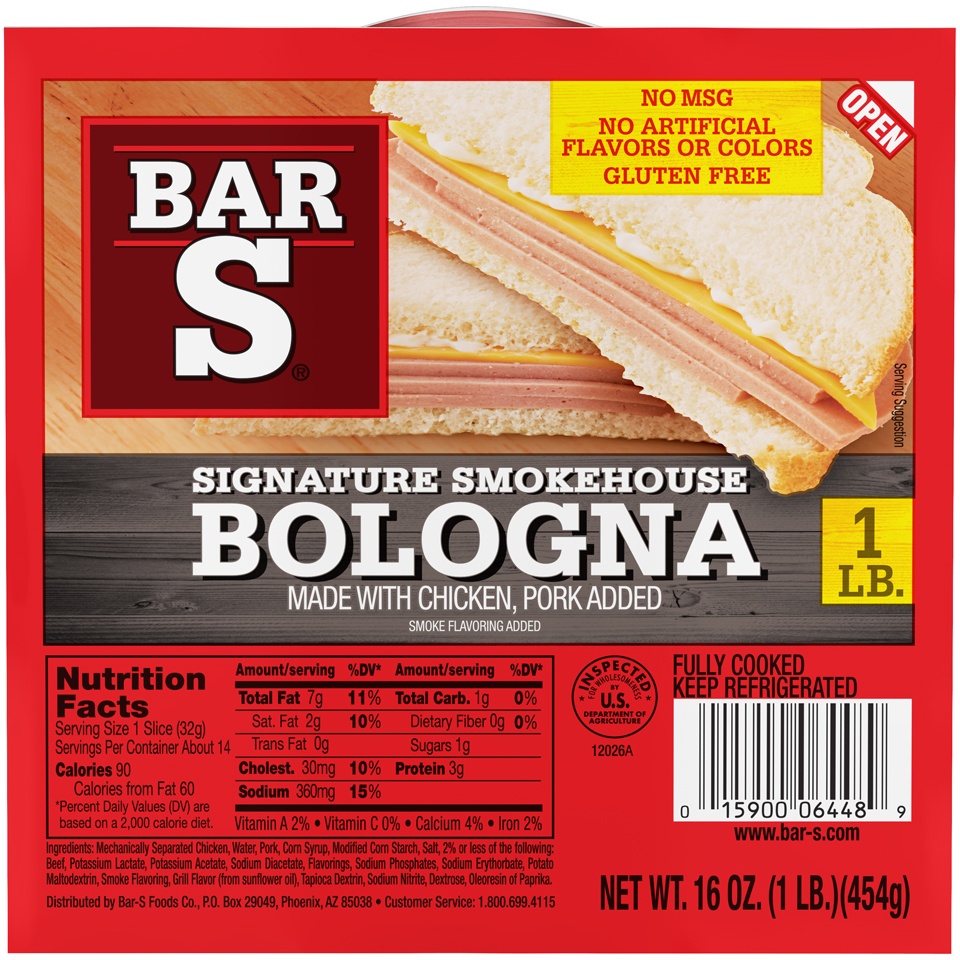 slide 1 of 1, Bar-S Signature Smokehouse Bologna, 16 oz