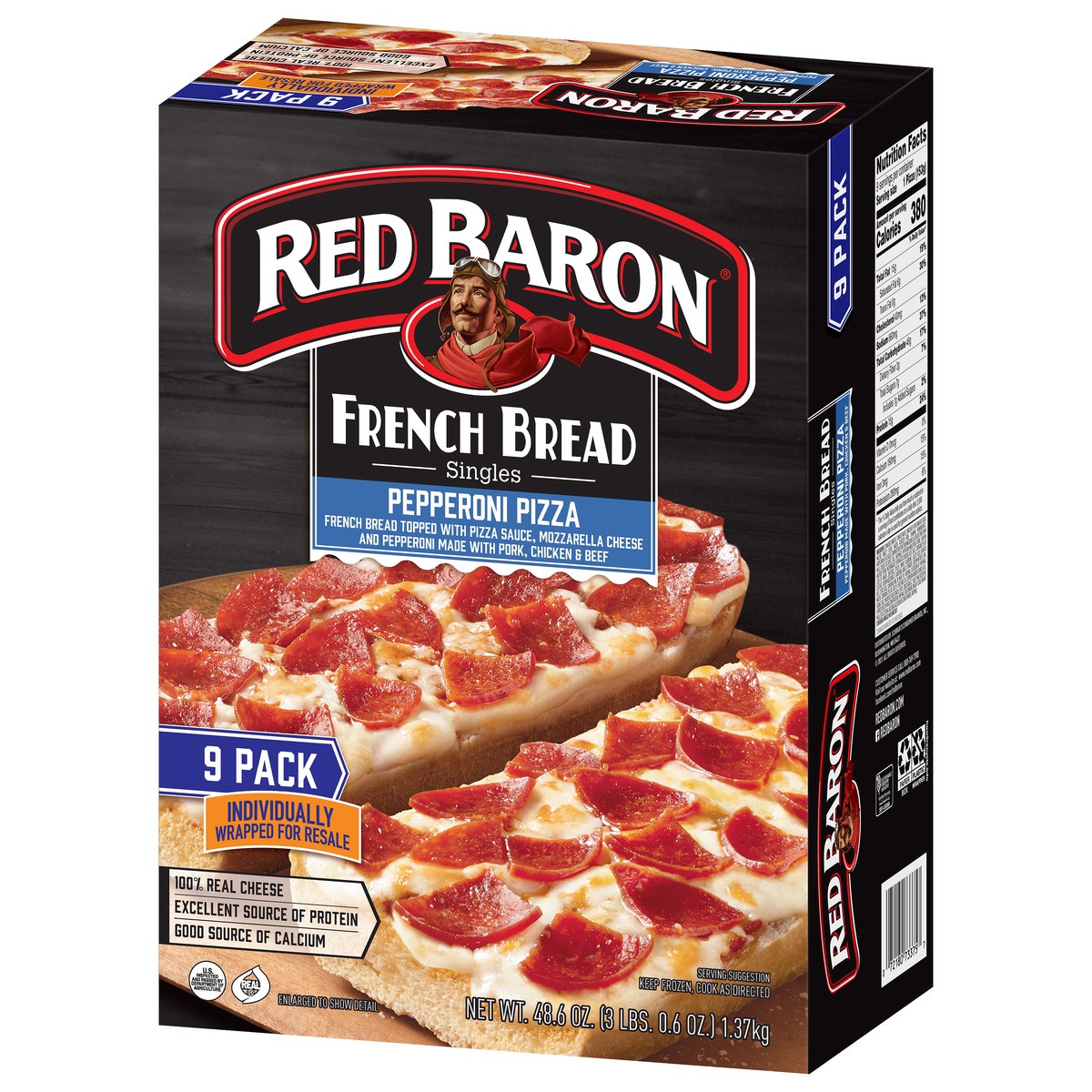 slide 2 of 9, Red Baron French Bread Singles Pepperoni Pizza 9 ea, 9 ct