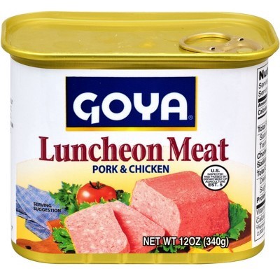 slide 1 of 4, Goya Luncheon Meat Pork & Chicken, 12 oz