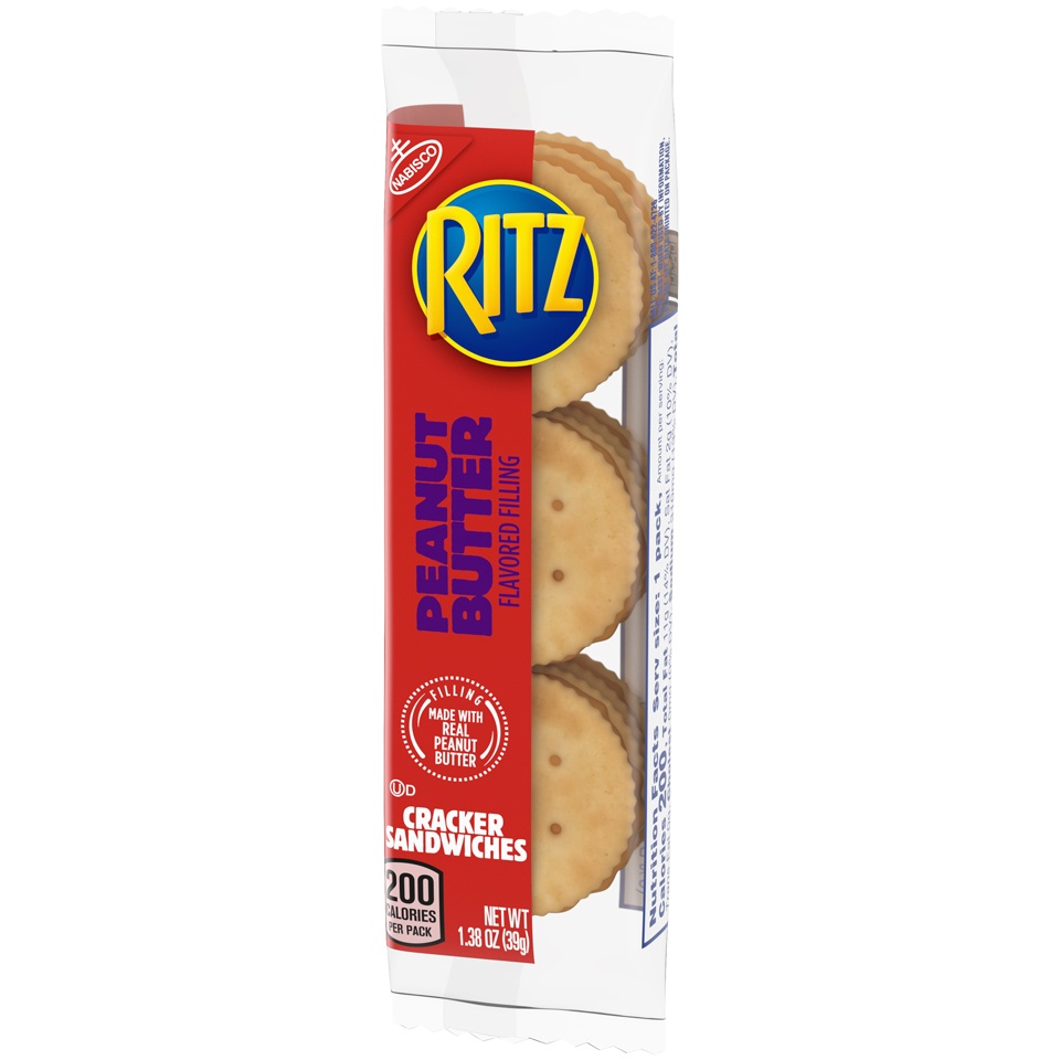slide 4 of 8, Nabisco Ritz Peanut Butter Cracker Sandwiches, 1.38 oz