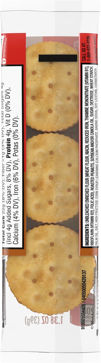 slide 14 of 15, RITZ Peanut Butter Sandwich Crackers, Lunch Snacks, 1.38 oz Snack Pack (6 Crackers Per Pack), 1.38 oz