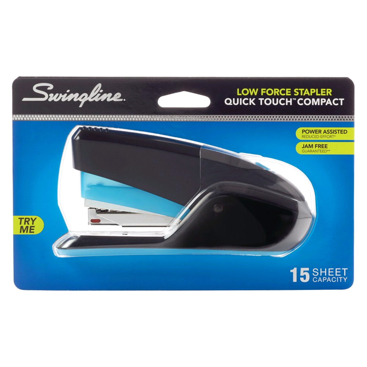 slide 1 of 1, Swingline Quick Touch Compact Stapler, Black/Gray, 1 ct