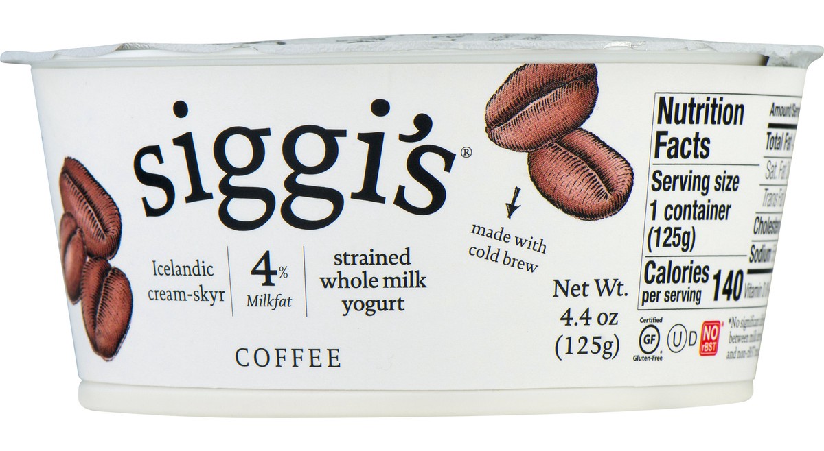 slide 4 of 11, Siggi's 4% Milkfat Coffee Yogurt, 4.4 oz