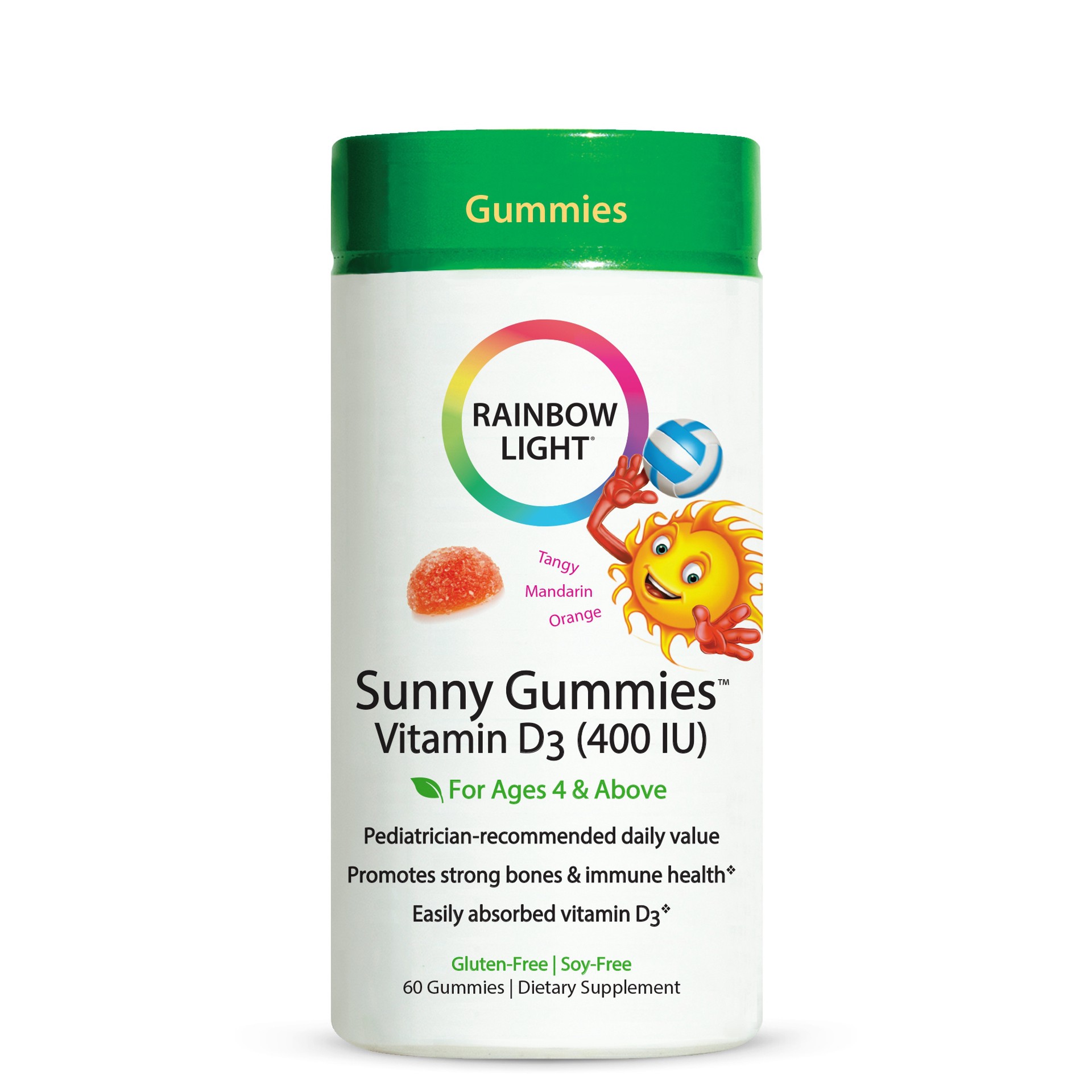 slide 1 of 9, Rainbow Light Sunny Gummies Vitamin D3 Gummy Supplement, 60 Count, 1 Bottle, 60 ct