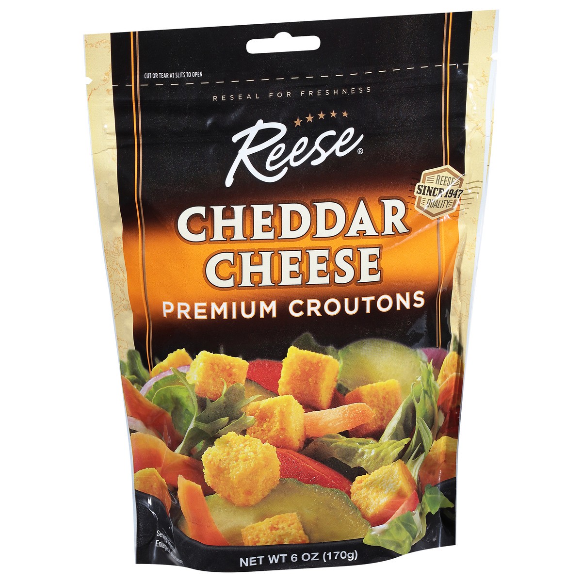 slide 2 of 9, Reese Premium Cheddar Cheese Croutons 6 oz, 6 oz