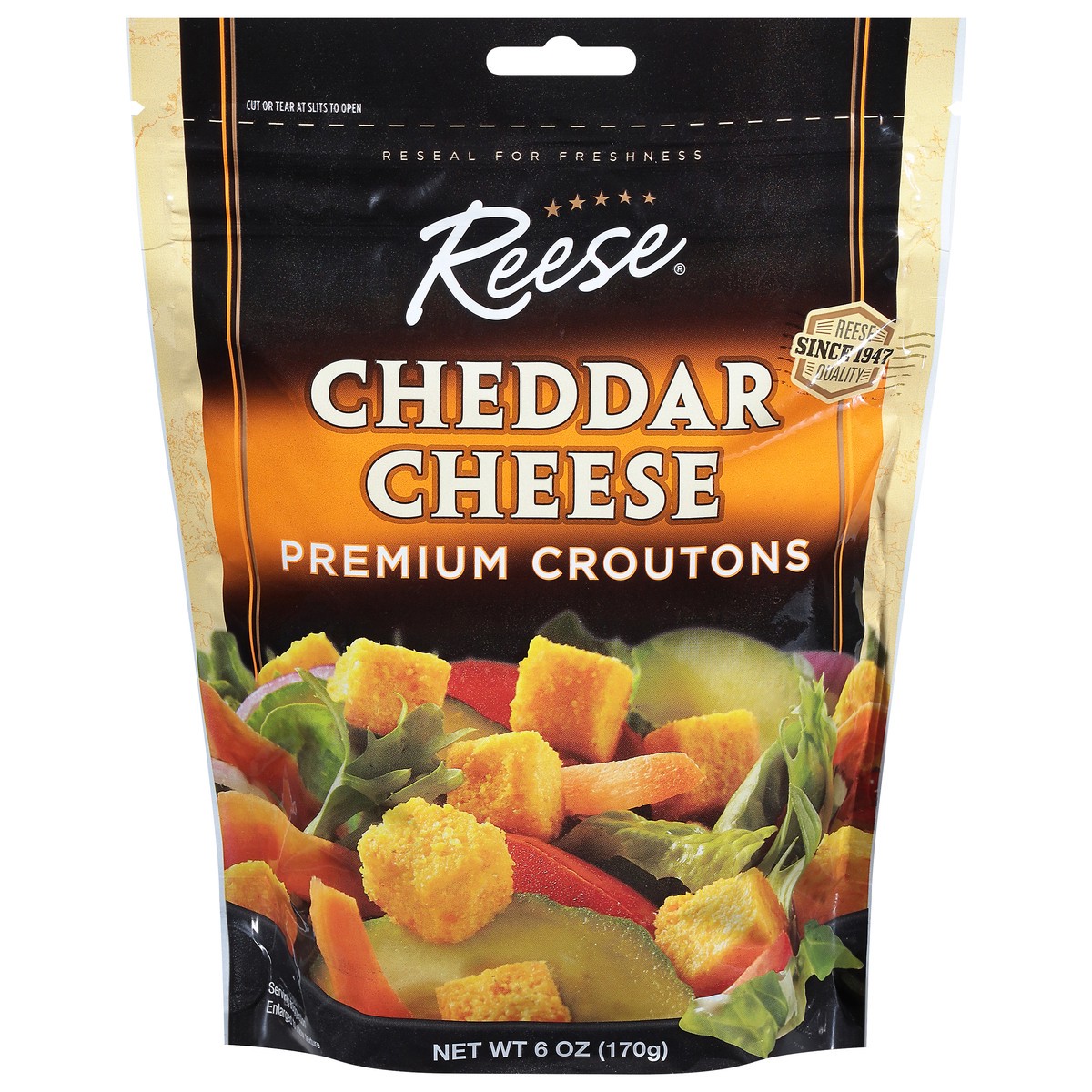 slide 1 of 9, Reese Premium Cheddar Cheese Croutons 6 oz, 6 oz