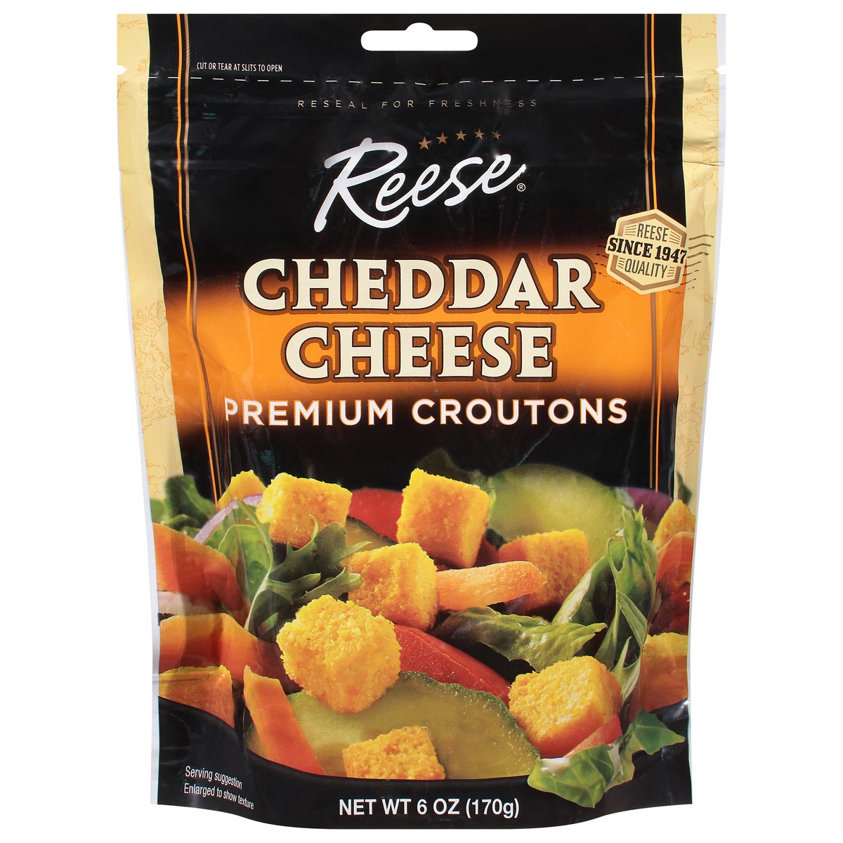 slide 1 of 9, Reese Premium Cheddar Cheese Croutons 6 oz, 6 oz