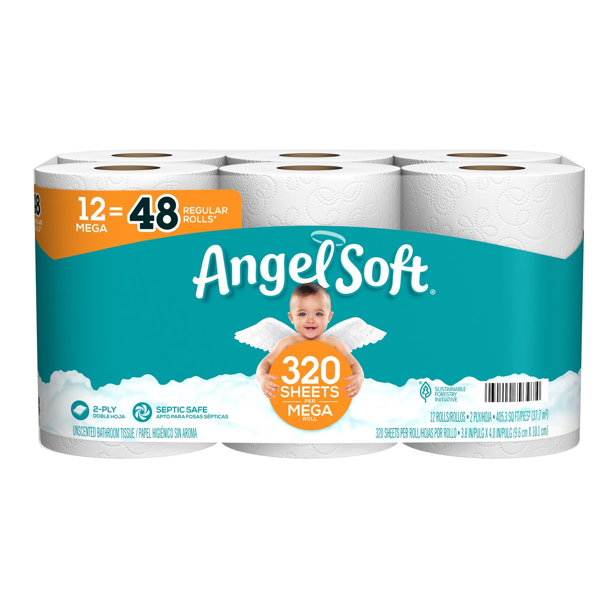 slide 3 of 3, Angel Soft Toilet Paper, 12 Mega Rolls, 12 ct
