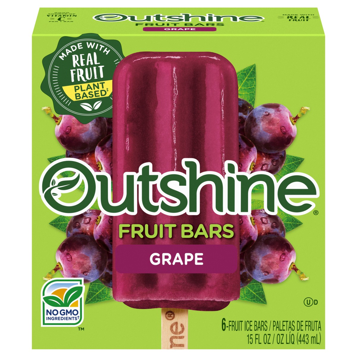 slide 1 of 5, Outshine Grape Fruit Bar 6 ea, 6 ct