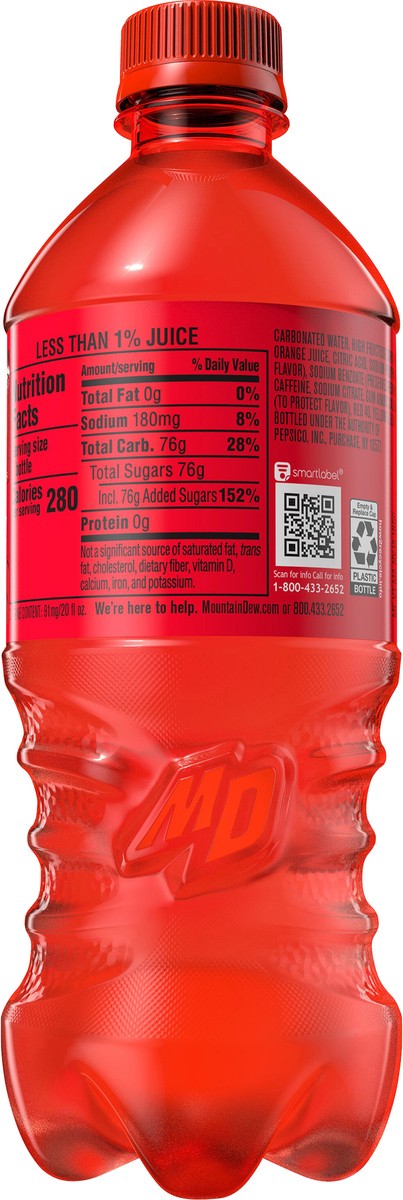 slide 4 of 4, Mountain Dew Code Red DEW With A Rush Of Cherry 20 Fl Oz, 20 oz