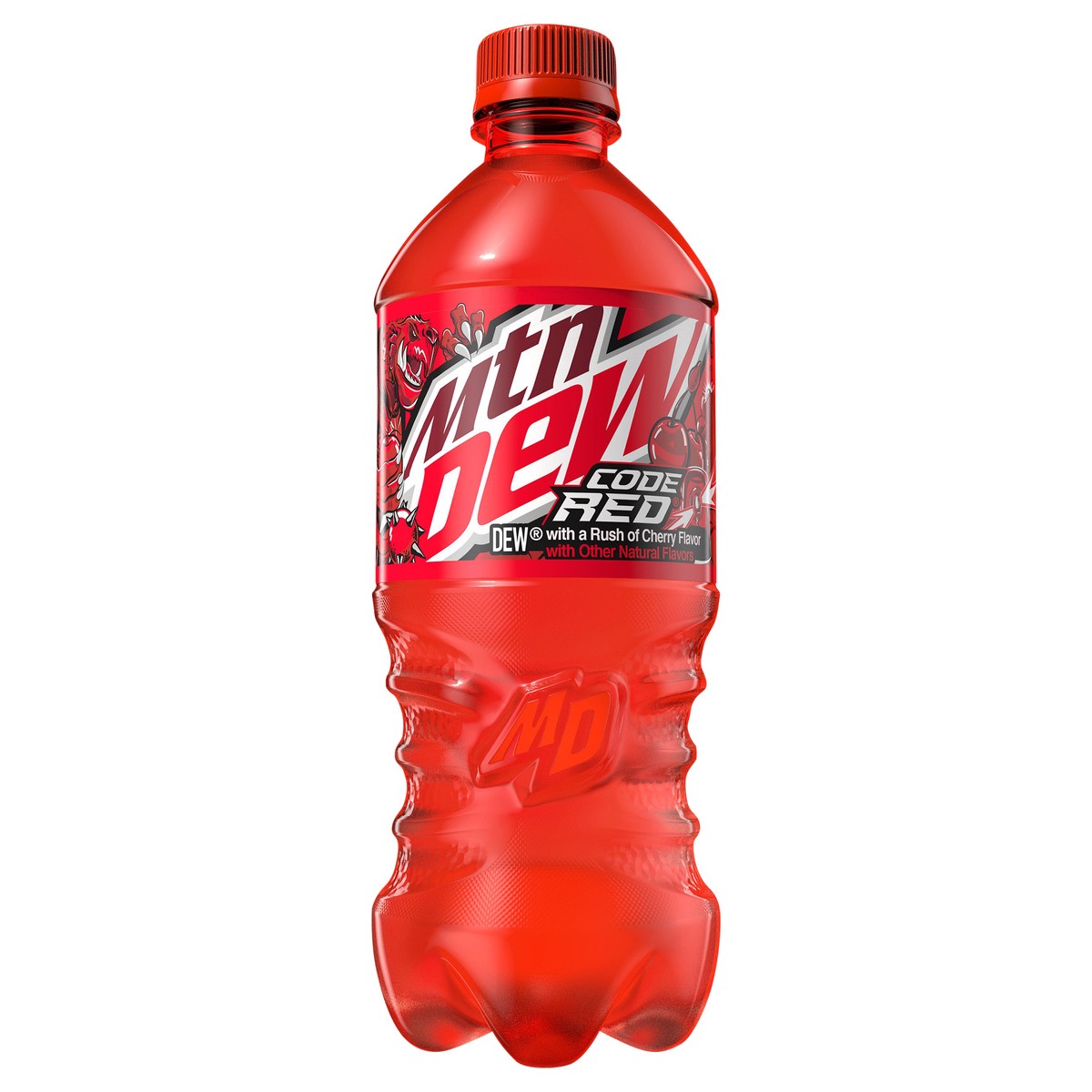 slide 1 of 4, Mountain Dew Code Red DEW With A Rush Of Cherry - 20 oz, 20 fl oz