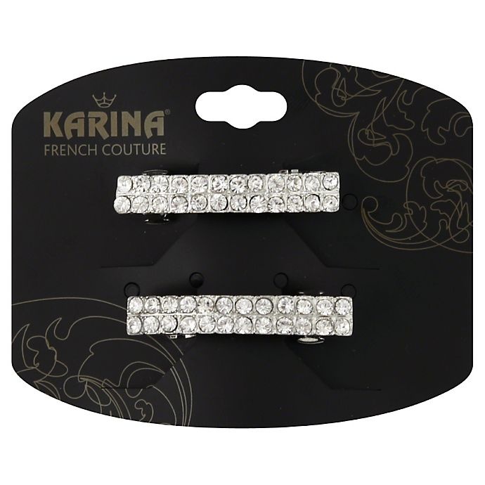 slide 1 of 1, Karina French Couture Rhinestone Barrettes, 2 ct