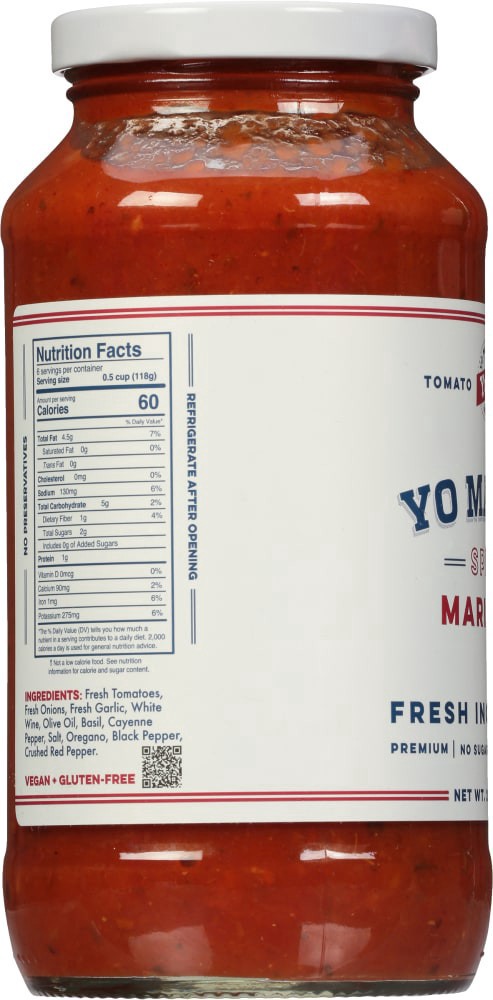 slide 3 of 4, Yo Mama's Foods Tomato Sauce Spicy Marinara, 25 oz