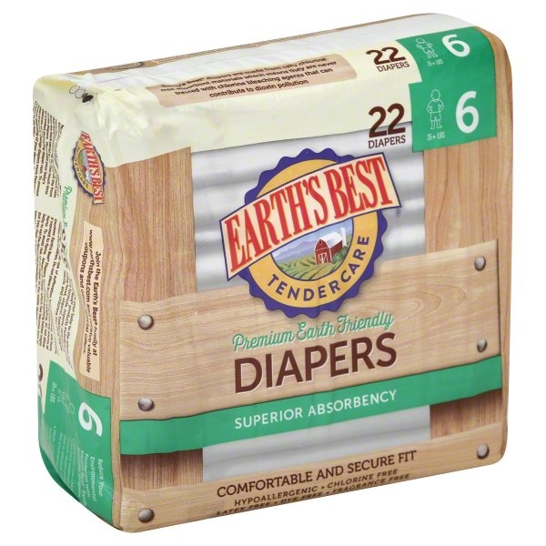 slide 1 of 1, Earth's Best Diapers 22 ea, 22 ct