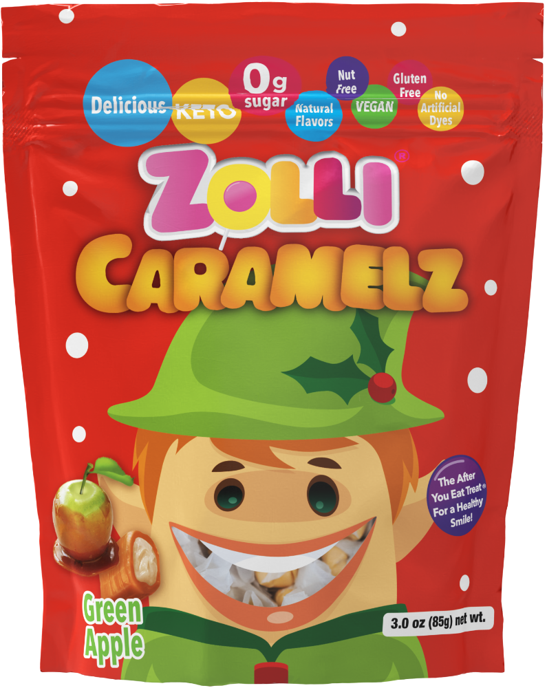 slide 1 of 1, Zollipops Caramelz Green Apple Candy - 3 Oz, 3 oz