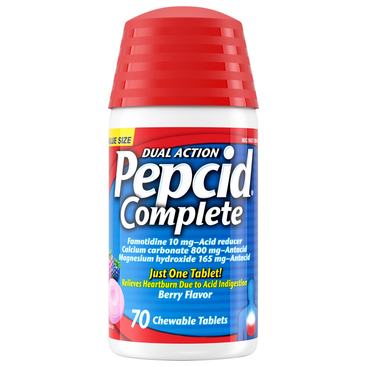 slide 1 of 12, Pepcid Complete Acid Reducer + Antacid Chews, Berry Flavored, 70 ct, 70 ct