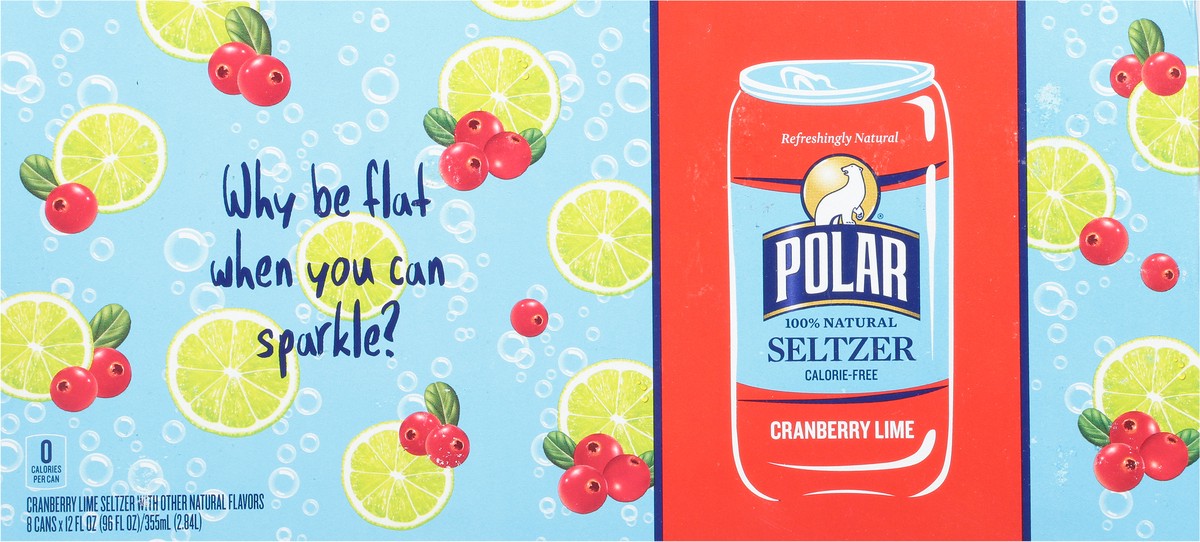 slide 2 of 12, Polar Seltzer - 8pk 12oz - Cranberry Lime, 8 ct; 12 fl oz