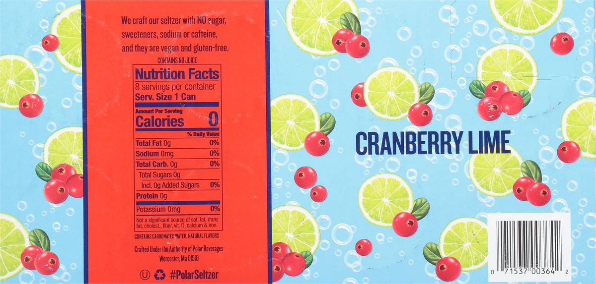 slide 10 of 12, Polar Seltzer - 8pk 12oz - Cranberry Lime, 8 ct; 12 fl oz