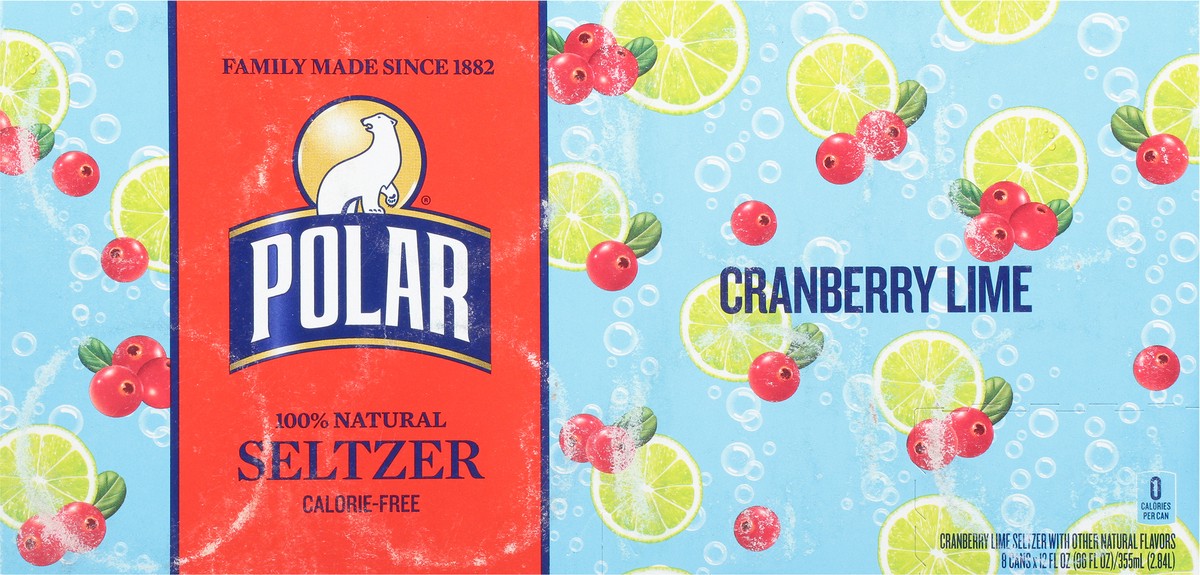 slide 3 of 12, Polar Seltzer - 8pk 12oz - Cranberry Lime, 8 ct; 12 fl oz