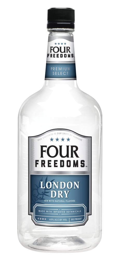 slide 1 of 1, Four Freedoms® London Dry Gin, 1.75 liter