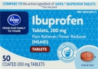 slide 1 of 1, Kroger Ibuprofen Tablets, 50 ct; 200 mg