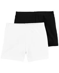 Carter's Kid 2-Pack Tumbling Shorts, Black/White, Size 7