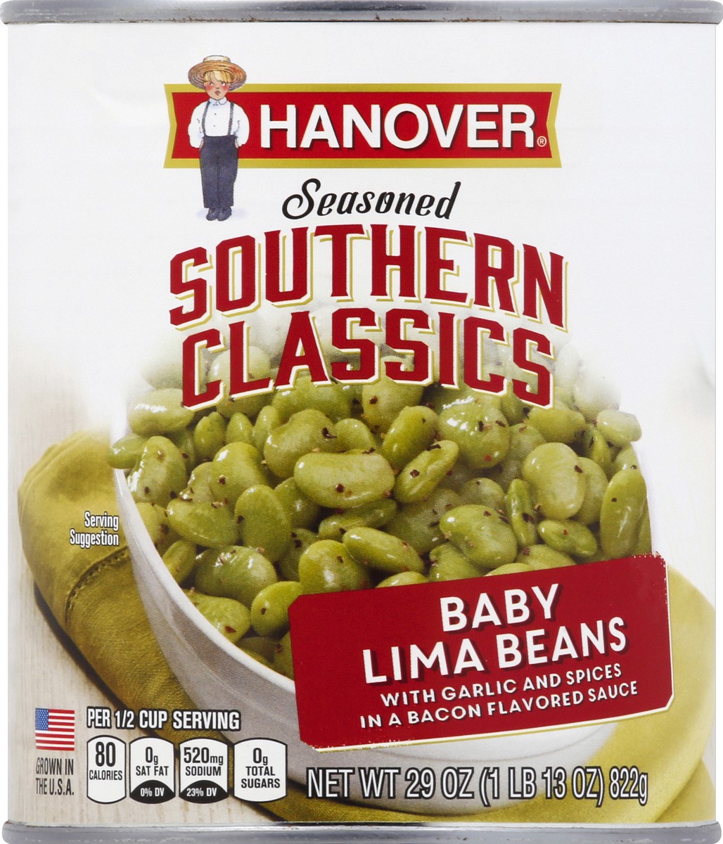 slide 2 of 2, Hanover Seasoned Southern Classics Baby Lima Beans 29 oz, 29 oz