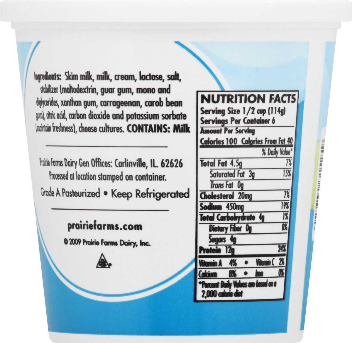 slide 3 of 9, Prairie Farms 4% Large Curd Cottage Cheese, 24 Oz, 24 oz