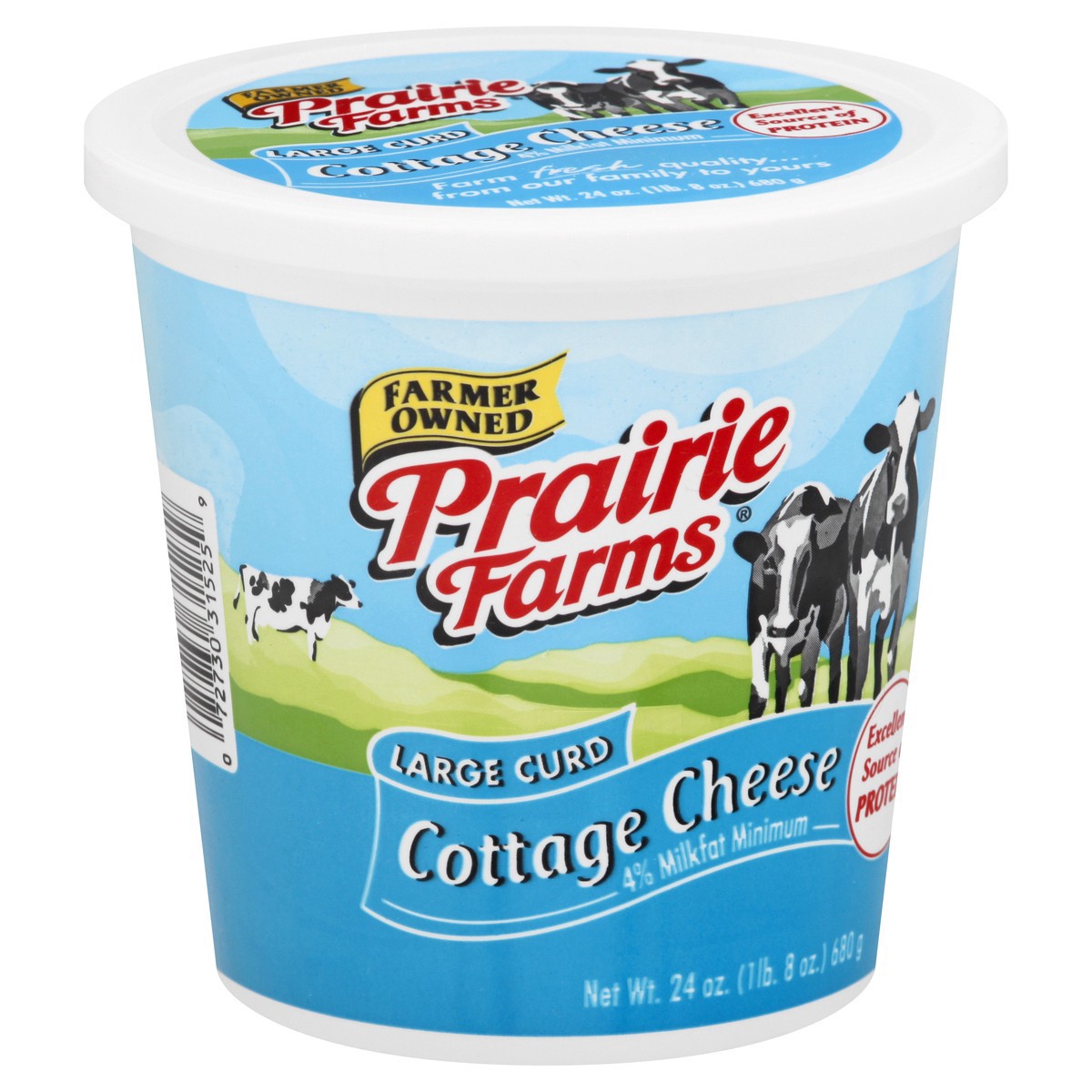 slide 4 of 9, Prairie Farms 4% Large Curd Cottage Cheese, 24 Oz, 24 oz