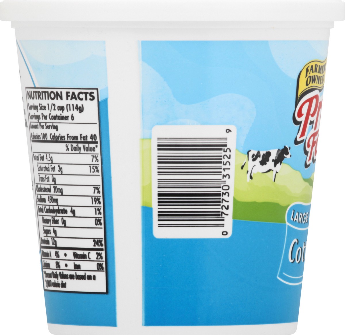 slide 8 of 9, Prairie Farms Large Curd 4% Milkfat Minimum Cottage Cheese 24 oz, 24 oz