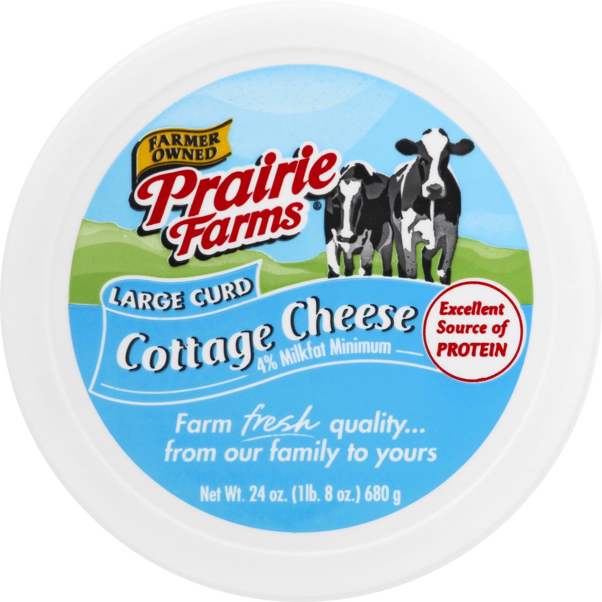 slide 4 of 9, Prairie Farms Large Curd 4% Milkfat Minimum Cottage Cheese 24 oz, 24 oz