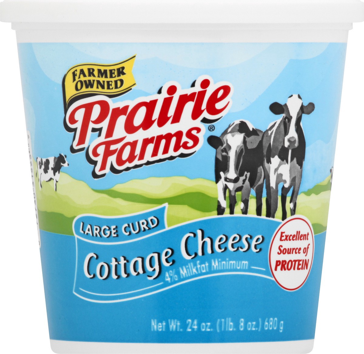 slide 6 of 9, Prairie Farms 4% Large Curd Cottage Cheese, 24 Oz, 24 oz