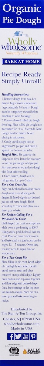 slide 8 of 9, Wholly Wholesome Pie Dough Organic 9 Inch 2 Count - 16 Oz, 16 oz