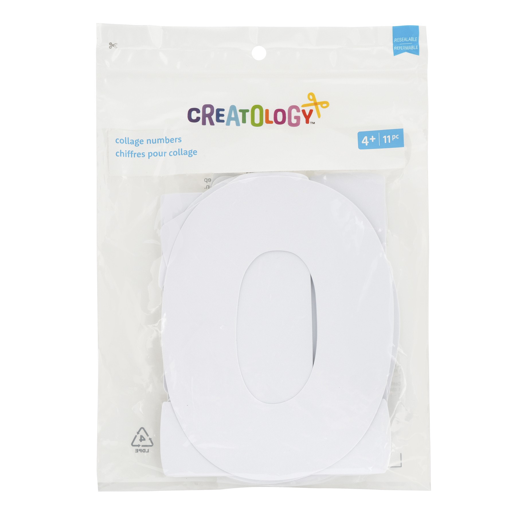 slide 2 of 2, 7" White Paper Collage Numbers By Creatology, 7 in x 6.8 in