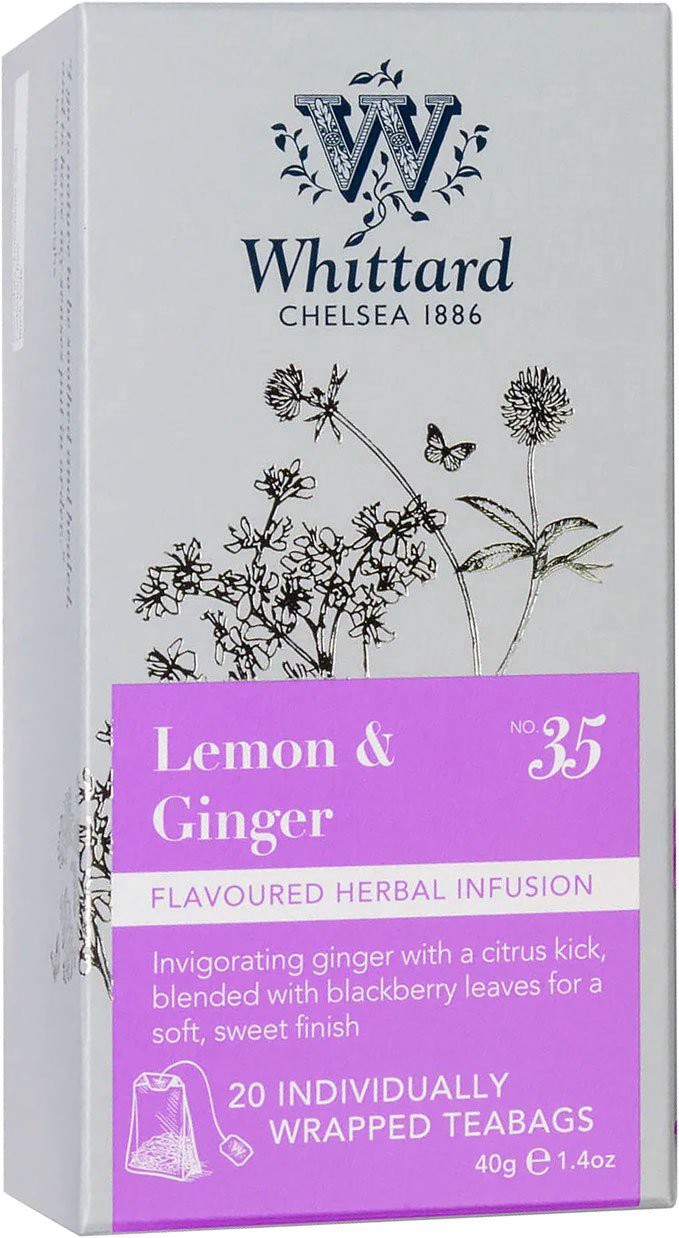 slide 1 of 1, Whittard Lemon & Ginger Teabags, 20 ct